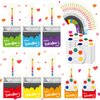 Noveread 24 Pack Valentines Day Gifts Include 24 Pcs Valentines Cards with 24 Pcs Watercolor Paint Bulk 24 Pcs Valentines Gold Foil Rope Mini Watercolor Paint Set for Party Classroom (Vivid Style)