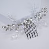 Teyglen Crystal Bride Wedding Hair Comb Silver Teardrop Rhinestone Hair Pieces Sparkly Hair Accessories for Bride Bridal Rhinestone Side Comb Headpieces for Women Girls