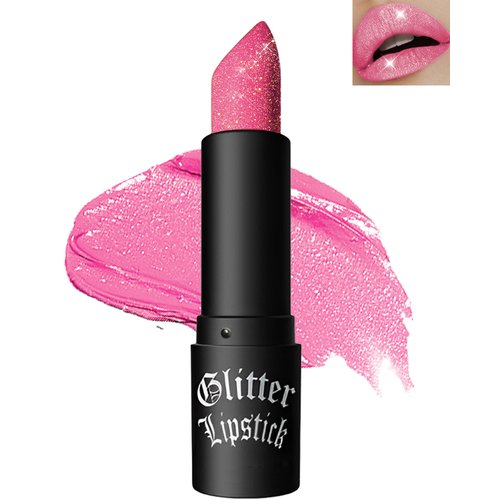 Diamond Glitter Matte Lipstick,Pink Shiny Lip Gloss Lip Tint Stain,Sparkling High Pigment Longlasting Waterproof Non-Stick Cup Lipgloss Lipstick,Shimmer Tinted Lip Blam Lipstain for Women Makeup-05