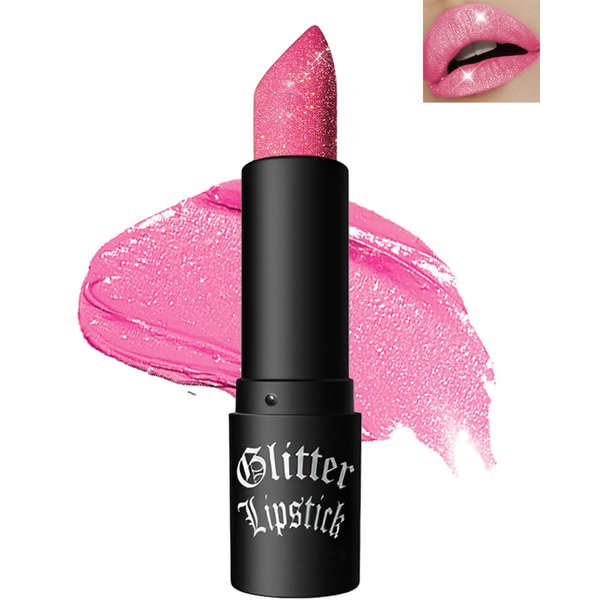 Diamond Glitter Matte Lipstick,Pink Shiny Lip Gloss Lip Tint Stain,Sparkling High Pigment Longlasting Waterproof Non-Stick Cup Lipgloss Lipstick,Shimmer Tinted Lip Blam Lipstain for Women Makeup-05