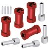 4-Pack HobbyPark RC Wheel Spacers 12mm Hex Drive Hubs Combiner Coupler Aluminum 25mm Offset Extension for 1/10 RC Crawler Car Parts (Red)