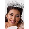 WOVOWOVO Silver Tiara and Crown for Women Bride Wedding Princess Queen Crowns Crystal Hair Accessories Pageant Party Prom Birthday Gifts