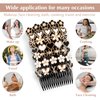 Amaxiu 7pcs Rhinestone Hair Comb, French Twist Flower Hair Combs Acrylic Diamond Hair Slides Plastic 16 Teeth Fancy Side Combs Wedding Bridal Jewelry Hair Clips Hair Accessories for Women Girls