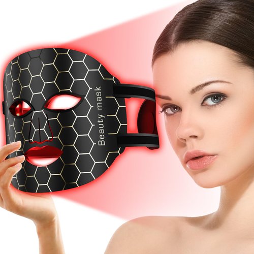 MDHAND Red Light Therapy For Face, 7 Colors Led Face Mask Light Therapy, Red Light Therapy Mask For Face, LED Mask Therapy Facial Skincare at Home and Travel