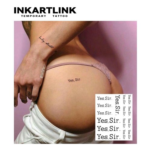 INKARTLINK Tattoo Tech, 2 Sheets Medium Semi Permanent Tattoo, Adult Art Design Temporary Tattoos, Lasts 1-2 Weeks, Waterproof, Realistic Look, No Adhesive, No Reflection (Yes,Sir.)