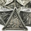 HAOMEJA Dice DND Metal Dragon Set Dice 7 Role Playing Dice D&D Solid Dice Dungeons and Dragons (Antique Iron)