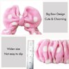 Hairizone Cosmetic Hair Band for Face Washing Shower Spa and Makeup, Soft and Cute Big Bow Headband for Kids and Girls (Light Pink)