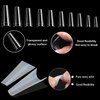 FEBSNOW 1000 PCS French Coffin Ballerina Nail Tips Acrylic Nails Artificial Half False Flake Nail Tips 10 sizes with Clear Plastic Cases for Nail Salon Nail Shop DIY Nail Art Ballerina Nails