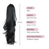 HSPJHTM Ponytail Extension,Black Hair Extensions 24" Claw Clip Ponytail Extension for Women Curly Hair Piece Synthetic Wavy Pony Tail Wig Halloween Fluffy