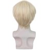HUNIGIR Mens Blonde Wig Short Straight Blonde Wig Layered Male Wig Heat Resistant Synthetic Hair Replacement Wig with Wig Cap (Blonde)