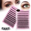 False Eyelashes Natural Look Synthetic Fibers Extension Lengthening DIY D Curl Eyelashes Reusable Cluster Lashes eyelash strings 8/10/12/14/16mm by PANLOPU (003-8/10/12/14/16mm)