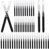 100 Pcs Micro Eyebrow Brush with Cap, Brow Lamination Brush Eyelash Brow Brush Removing Lash Filler, Eyebrow Spoolie Lash Comb Lift Tools for Eyebrows and Eyelashes Extensions Brow Lamination(Black)