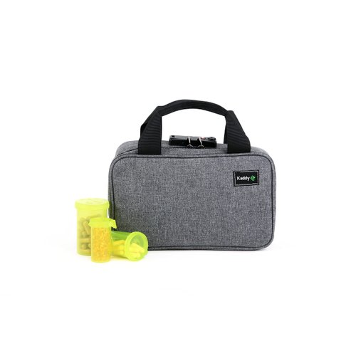 Kaddy Secure Pill Organizer Box, Storage for Bottles of Medicine or Supplements; Toiletry; Travel or Home, TSA Approved Lock(Grey)