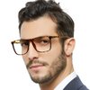 MARE AZZURO Men's Oversized Reading Glasses Stylish Reader 0 1.0 1.25 1.5 1.75 2.0 2.25 2.5 (Brown 100)