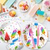 Xenorik Popsicle Birthday Plates And Napkins Party Supplies - Ice Cream Popsicle Party Decorations Dinnerware, Plate, Cup, Napkin, Fork, Summer Popsicle Baby Shower Decorations Tableware | Serve 24