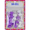 Tara Girls Super Cute Self Hinge Plastic Mulit Design Hair Barrettes Selection. 20pc white clear purple mix bow shape.