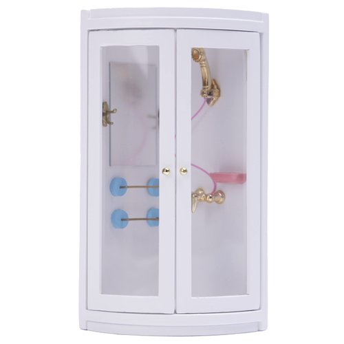 Tukaneeko 1:12 Dollhouse Shower Room Miniature Furniture Toys Mini Bathroom Decoration for Doll House