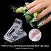 CTPC 10pcs Nails Tips Clips With Professional Fake Nail Tip Clippers For Quick Building Poly Finger Nail Gel Clear Plastic Finger Extension Forms, Manicure Nail Art Tools Kit 11 Piece Set