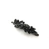 Medium black metal crystal leaf hair pin alligator clip