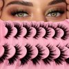 Cat-Eye Lashes Flu-ffy 20mm Manga Lashes Wispy Fairy Eyelashes, Curly Volume Spiky Lashes Faux Mink False Eyelashes that look like extensions Lashes Natural Look 7 Pairs Pack(ZD97)