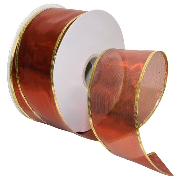 Morex Ribbon 7417.60/50 Gleam 2.5" X 50 YD Wired Ribbon for Gift Wrapping, Red, Flower Bouquet Ribbons for Crafts, Valentines, Baby Showers, Graduation Baskets, and Wedding Decorations