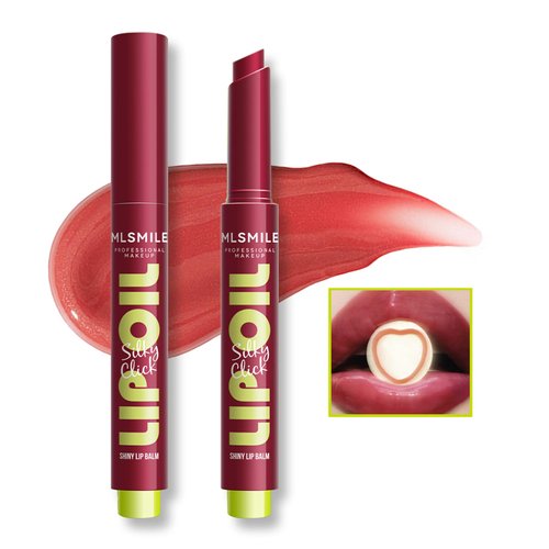 Press Lipstick Lip Oil Slick Click,Korean Shining Hydrating Jelly Solid Lip Gloss,Mirror Glass Lip Glaze Moisturizing Lipstick Solid Water Gloss Lip Tint,Vivid Color Glossy Lip Makeup(03#)