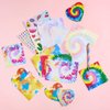 Tie Dyed Stationery Set - 69 PCS Rainbow Girls Stationery Paper with Lines Letter Paper for Kids Christmas Birthday Party Gift Letter Writing Kit with Greeting Cards Stickers and Pen