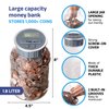 M&R Digital Counting Coin Bank. Batteries Included! Personal Coin Counter/Money Clear jar, Silver Top totals up Your Savings- Works with All U.S. Coins-in Retail Packaging.