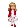 18 Inch Doll Clothes- White Dress with Print and Red Sweater Set Fits 18 Inch Fashion Girl Dolls and Kennedy and Friends Dolls