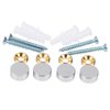 Mirror Screws,Brass Cap Decorative Mirror Nails,0.6",Polished Chrome,4 Pack