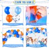 110 Pcs Orange and Blue Balloons Garland Kit War Party Balloon 10 Inch Orange Blue White Latex Balloons 12 Inch Orange Blue Confetti Balloons for Kids Target Sign Birthday Party Supplies