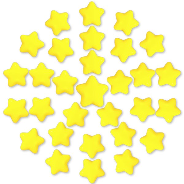 30pcs Star Squeeze Balls,Yellow Mini Star Stress Ball,2.16inch Foam Anxiety Relief Star Toys for School Reward,Carnival Prizes,Party Favors,Hand Exercise