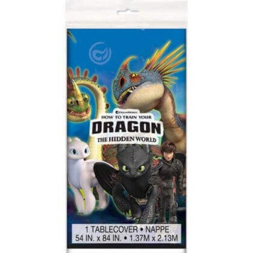 Unique How to Train Your Dragon: The Hidden World - Plastic Party Table Cover, 54" x 84", 1Ct, Multi Color, One Size (79173)