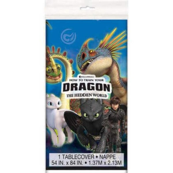 Unique How to Train Your Dragon: The Hidden World - Plastic Party Table Cover, 54" x 84", 1Ct, Multi Color, One Size (79173)