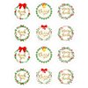 Lucleag 360PCS Christmas Wreaths Thank You Stickers for Envelopes, Round Christmas Thank You Stickers for Small Business Envelope Seals Card Candy Gift Present Wrapping Decorations