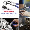 WORKPRO 4-Piece Snap Ring Pliers Set, 7-Inch Internal and External Circlip Pliers Kit with Straight and Bent Jaw, For Ring Remover Retaining, Storage Pouch Included