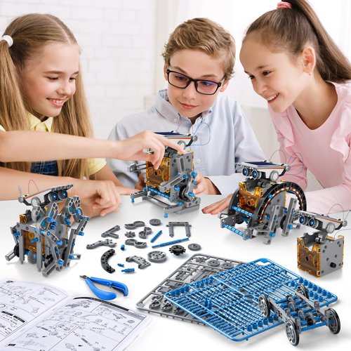 STEM 12-in-1 Education Solar Robot Toys for Boys Ages 8-13, DIY STEM Building Science Kit Birthday Gifts for Kids 8 9 10 11 12 13 14 Years Old, Solar Powered by The Sun