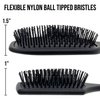 Giorgio Detangling Paddle Brush and Cushion Hair Brush - Set of Black Air-Cushion Paddle Brush with Ball Tip Bristles - Women and Mens Hair Brush, Wet or Dry, Long, Thick, or Curly Hair