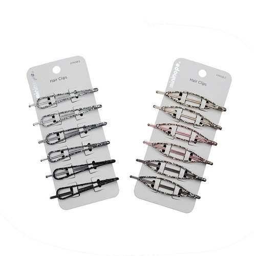 minihope hair pins for women,bling hair pins for girls, 2 styles, 6 colors, 12 Count, (Pack of 1)…