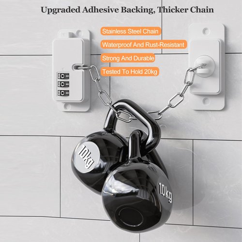 etoper Refrigerator Lock for Kids, 2Pack Fridge Lock Cabinet Locks for Babies, Freezer Door Lock Child Safe Keyless Adhesive Digital Refrigerator Lock for Fridge, Cabinets, Window, Pantry, White