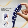 Magic Hair Brush Blue | Professional Flexible Vented Hair Brush For Detangling | Blue Detangler Brush And Blue Traveling Case Use As A Blowout Brush Styling Brush Or Wet/Dry Brush