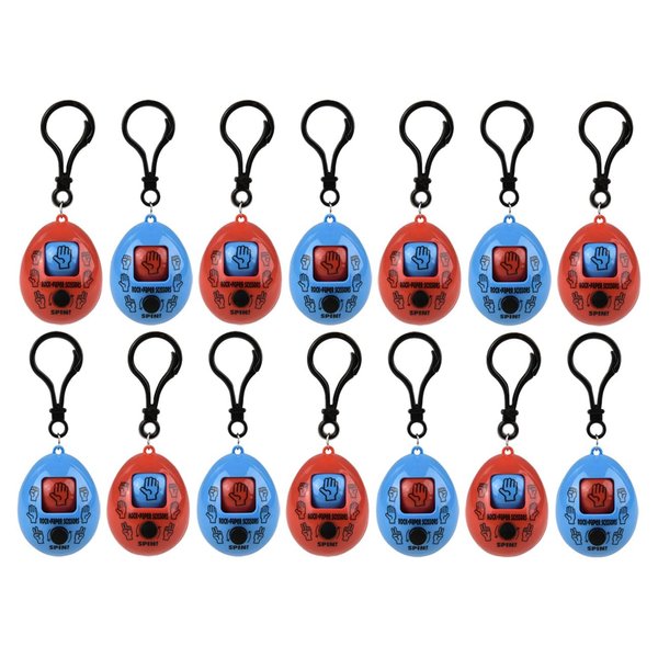 Bulk - Set of 12 Rock, Paper, Scissors, Shoot Fidget Toy with Keyring - Mini Game Spinner (Bulk - Set of 12 (1 Dozen))