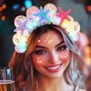BARTOSI Light Up Starfish Headbands LED Mermaid Costume Headband Seashell Hair Band Holiday Hair Accessories for Women