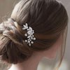 CASOLVX Bride Hair Comb Crystal Hair Piece Wedding Rhinestone Hair Accessories for Brides Bridesmaids Women