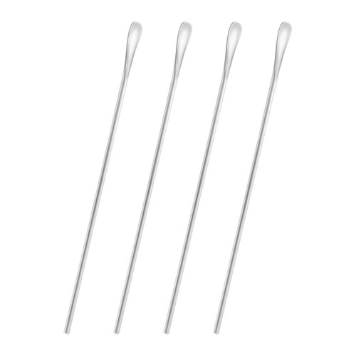 4 piece set 10Inch/25.8cm Silver Stainless Steel Coffee Stirrer Spoon,Round Solid Long Handle Cocktail Stirrer,Beverage Iced Tea Stirring Stick