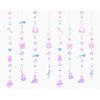 8 Pieces Popular Birthday Party Decorations Fans Music Party Hanging Garland Banner Iridescent Holographic Music Lover's Themed Party Decorations for Girls Birthday Fans Celebration Party Supplies