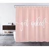 ECOTOB Get Naked Shower Curtain Decor, Cute White Art Font Words Get Naked on Pink Background Funny Quotes Shower Curtains 72X72 inch Polyester Fabric Bathroom Decor Bath Curtains Hooks Included