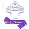 Casoty 60th Birthday Sash and Tiara for Women, Happy 60th Birthday Decorations, Purple 60th Birthday Sash and Tiara Set, 60th Birthday Gifts for Women