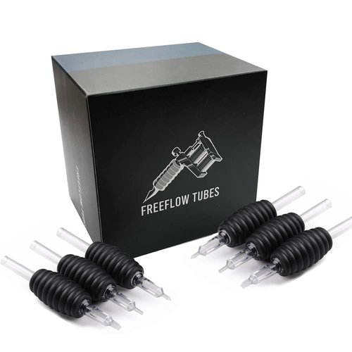 Freeflow Disposable Tattoo Tube with 1" Grip 9 Diamond Tip 9DT Clear Tube Tip Sterilized Lot Number