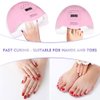 SJXING UV Gel Nail Lamp,80W Nail Dryer LED UV Light for Gel Polish-4 Timers Professional Nail Art Accessories,Curing Gel Toe Nails,Pink